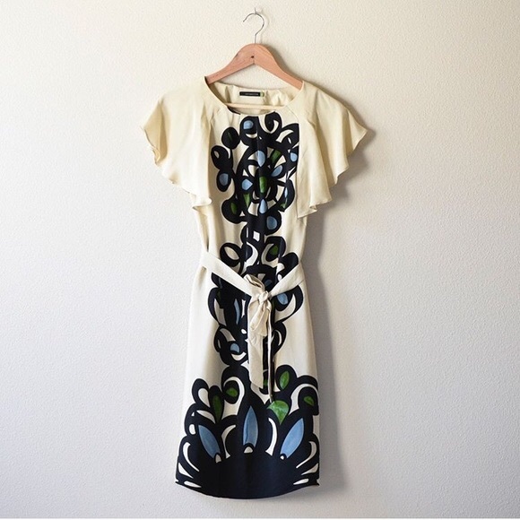 leifsdottir Dresses & Skirts - Anthro Leifsdottir Silk Printed Press Dress Sz 0